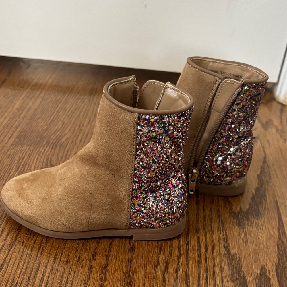 J Crew Suede Sparkly Ankle Kids Boots